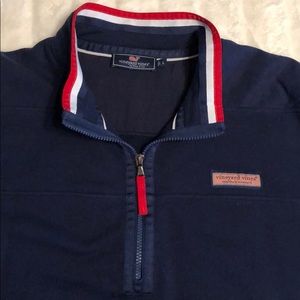 Vineyard vines mens USA Shep 1/4 zip pullover long